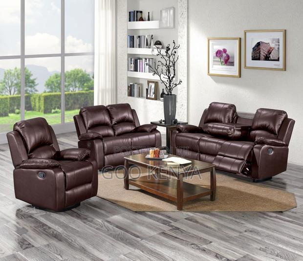 Home Sofa; Spacious Leather Sectional Recliner Sofa With Armrest - thumbnail 10