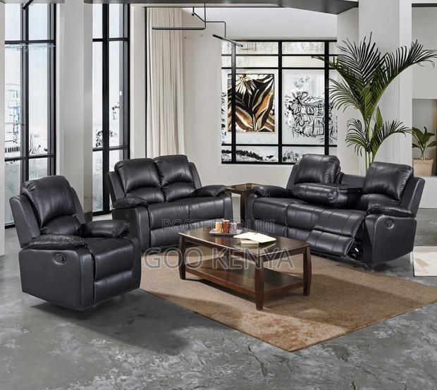 Home Sofa; Spacious Leather Sectional Recliner Sofa With Armrest - thumbnail 11