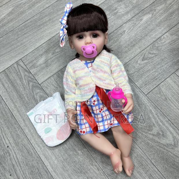 42cm Silicone White Doll With Pacifier,Diapers Feeding Bottles - thumbnail 2
