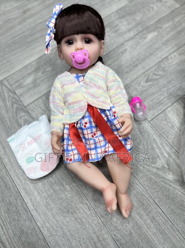 42cm Silicone White Doll With Pacifier,Diapers Feeding Bottles - main view