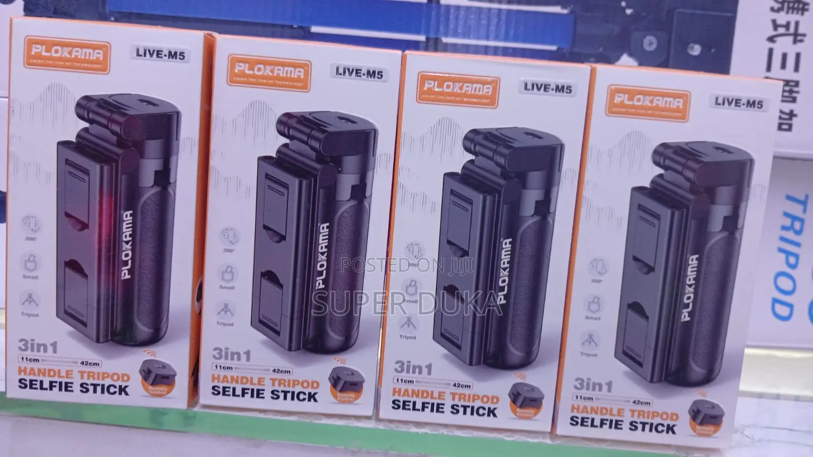 Plokama Live-M5 Pro 3-in-1 Selfie Stick Tripod With Led Remote