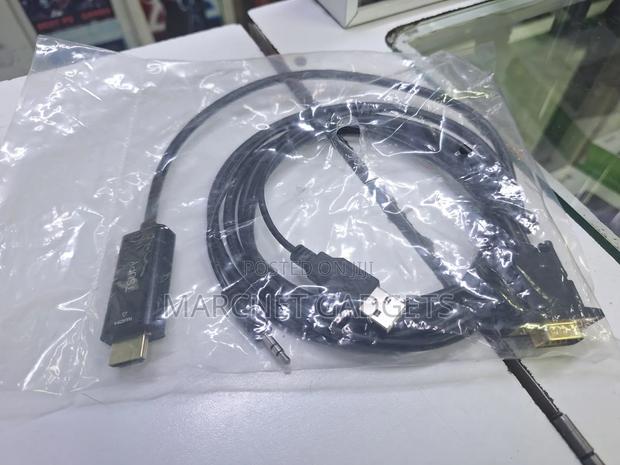 Vga to Hdmi Cable 1.8m Powered by Usb With Audio Jack - thumbnail 2