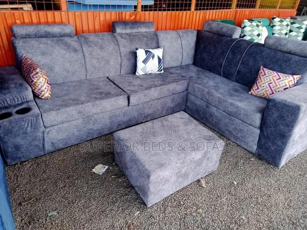 6 Seater L-Shaped Sofa With Cup Holders