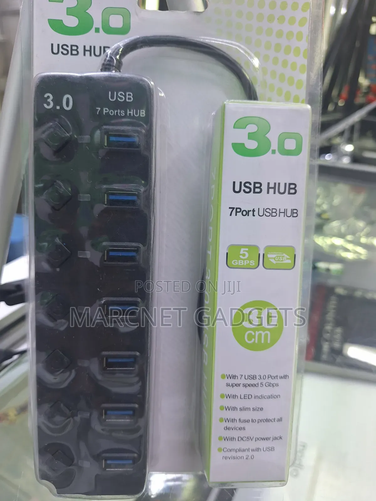 7 Port Usb Hub With Power Switch 3.0 Speed