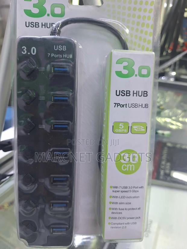 7 Port Usb Hub With Power Switch 3.0 Speed