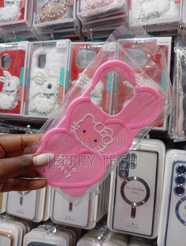 Pink Silicone Phone Case Features a 3d Hello Kitty Heart Design - thumbnail 2