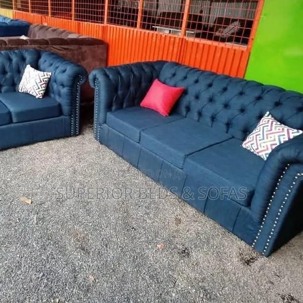 Blue 3 Seater Sofa Free Delivery