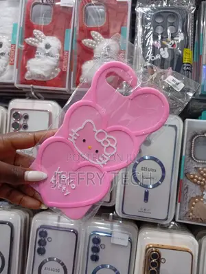 Pink Silicone Hello Kitty Phone Case for the Apple iPhone 8 Plus.