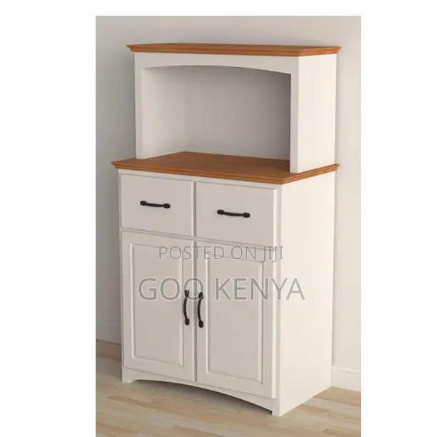 Kitchen Cabinet; Wooden Kitchen Storage Cabinet With Microwave Rack