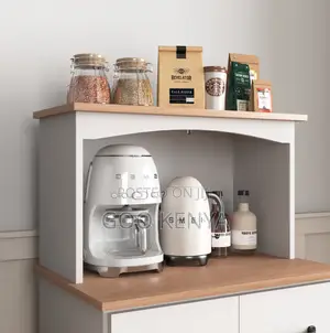 Kitchen Cabinet; Wooden Kitchen Storage Cabinet With Microwave Rack