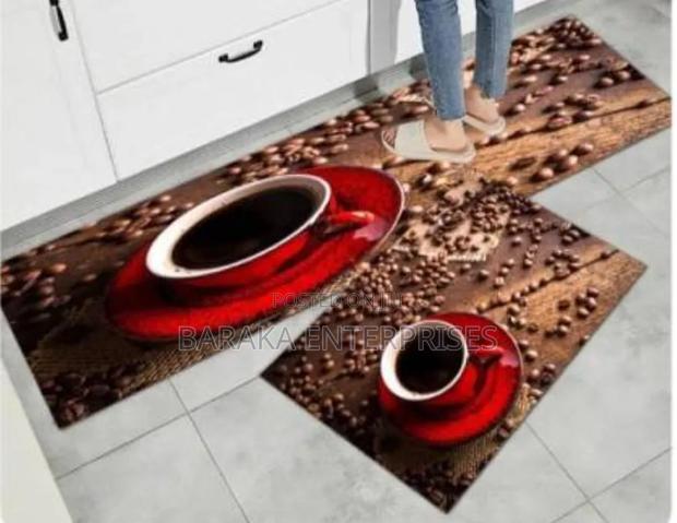 2 Pc 3d Rubber Bottom Kitchen Mat