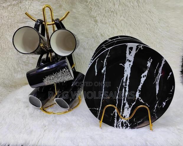 Classy 12pcs Tree Mug Ceramic Plates Set