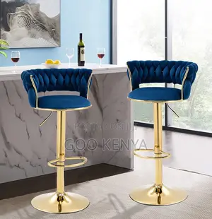 Kitchen Stool; High-Quality Swivel Bar Stool Chair With Velvet Finish
