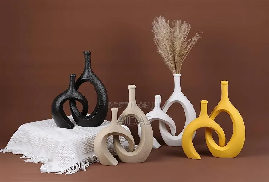 Ceramic Twin Vases (2-Piece Set) – Modern Home Décor