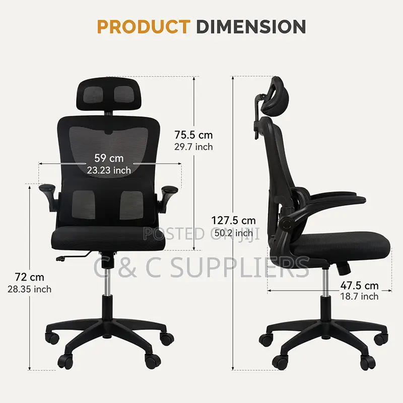 Office Seats; Ergonomic Office Chair With Flipping Arms