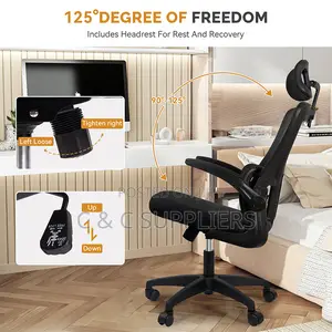Office Seats; Ergonomic Office Chair With Flipping Arms