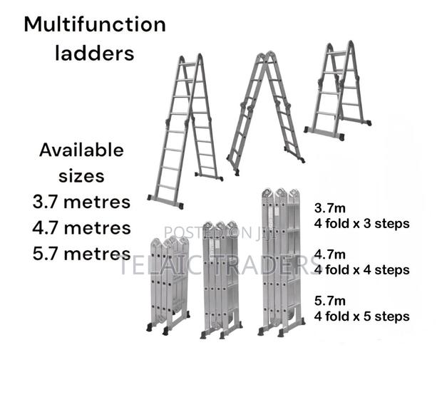 Multifunction Ladders 3.7m 3 Steps 4 Folds - main view