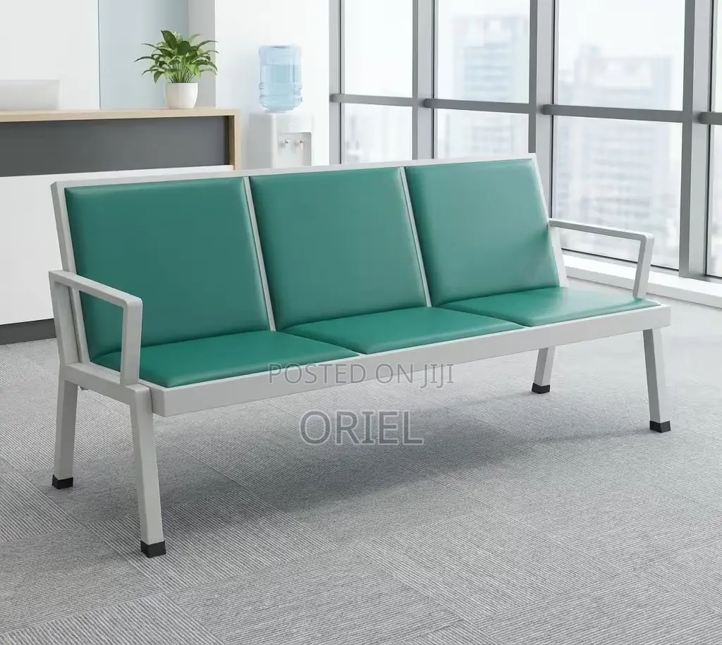 Office Bench : Waiting Area Office 3-Linked Padded Bench