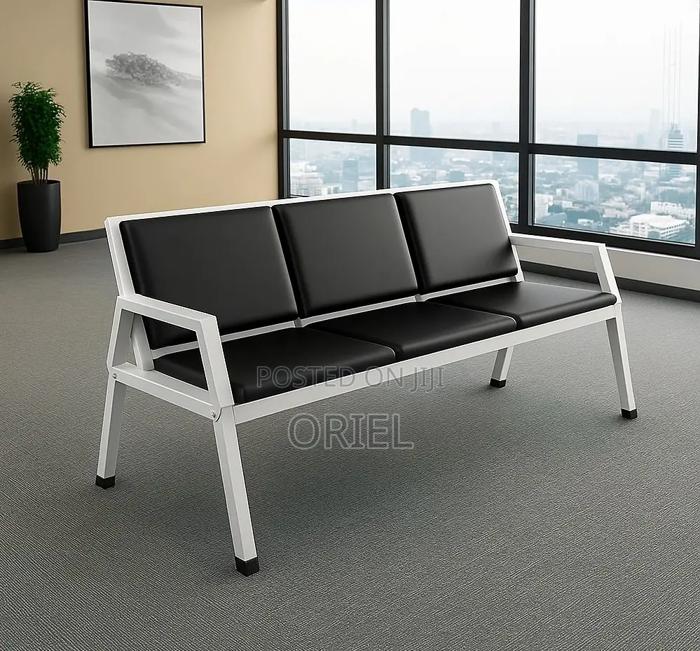 Office Bench : Waiting Area Office 3-Linked Padded Bench