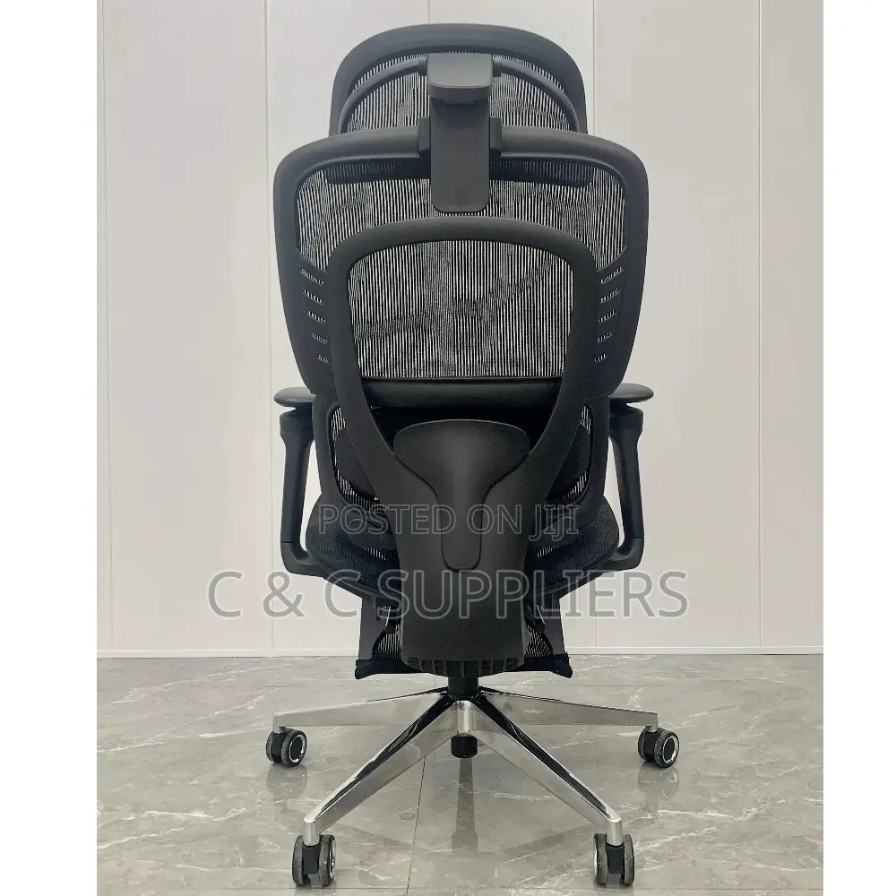 Office Chairs; Ergonomic Office Chair With Footrest (Black)