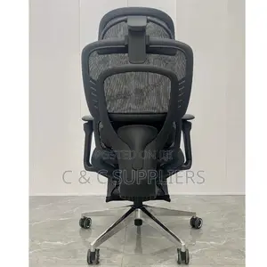 Office Chairs; Ergonomic Office Chair With Footrest (Black)