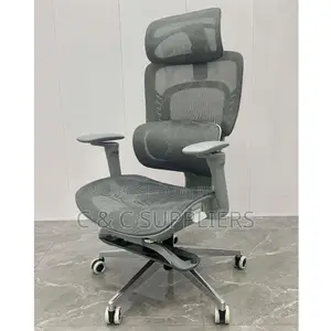 Office Chairs; Ergonomic Office Chair With Footrest (Black)
