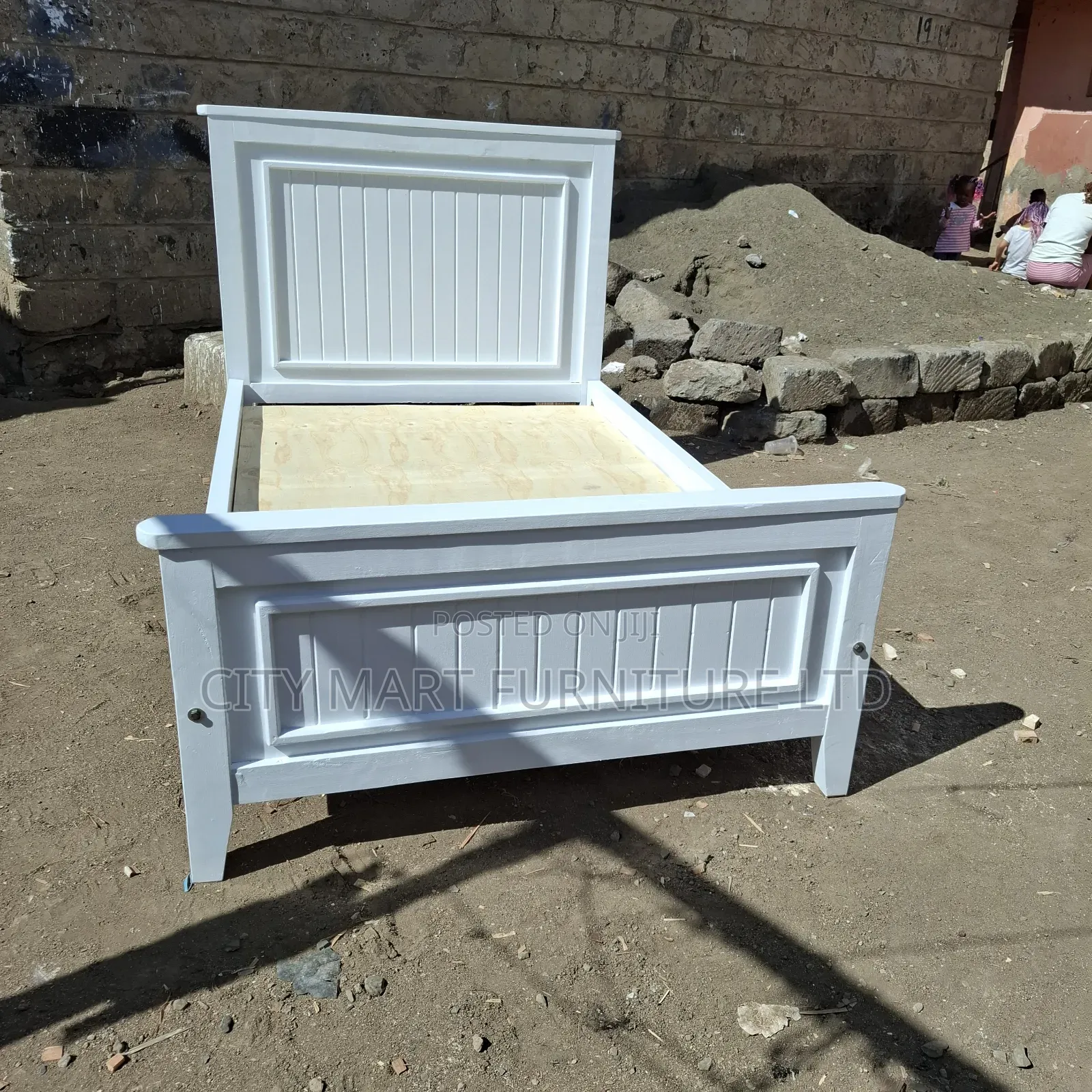 4 by 6 White Panel Bed( Free Delivery)