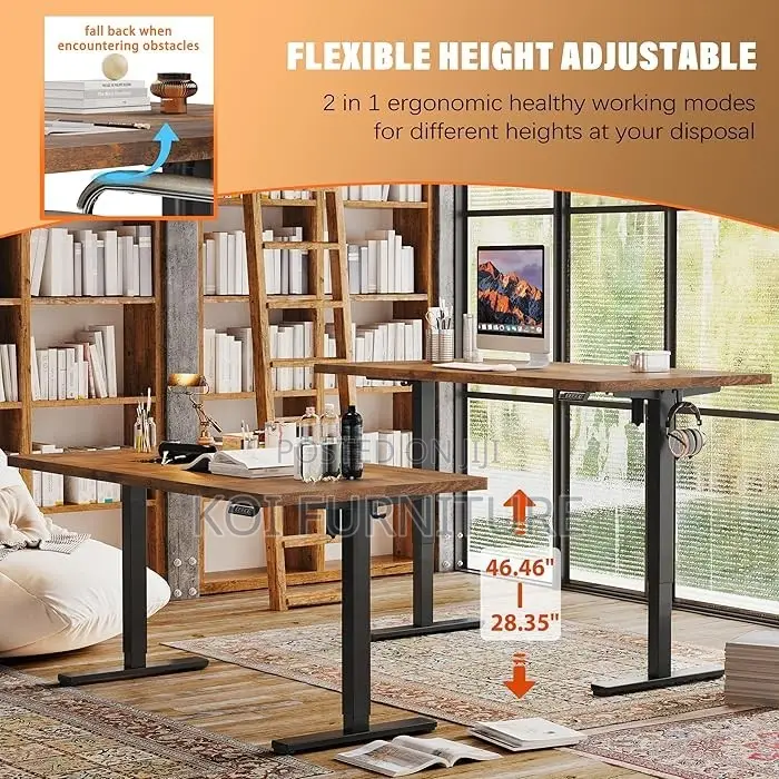 Office Desk; 1400mm Home Office Desk With Flexible Adjustbale Height