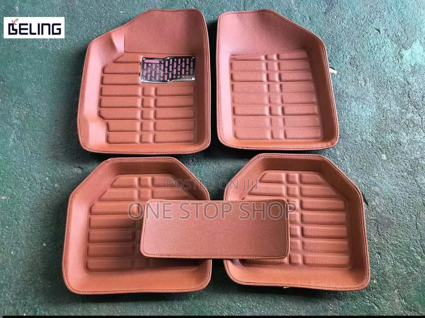 Brown Pu Leather Car Floor Mats Interior Car Dirt Protector
