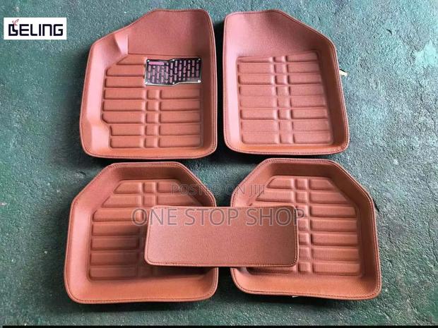 Brown Pu Leather Car Floor Mats Interior Car Dirt Protector