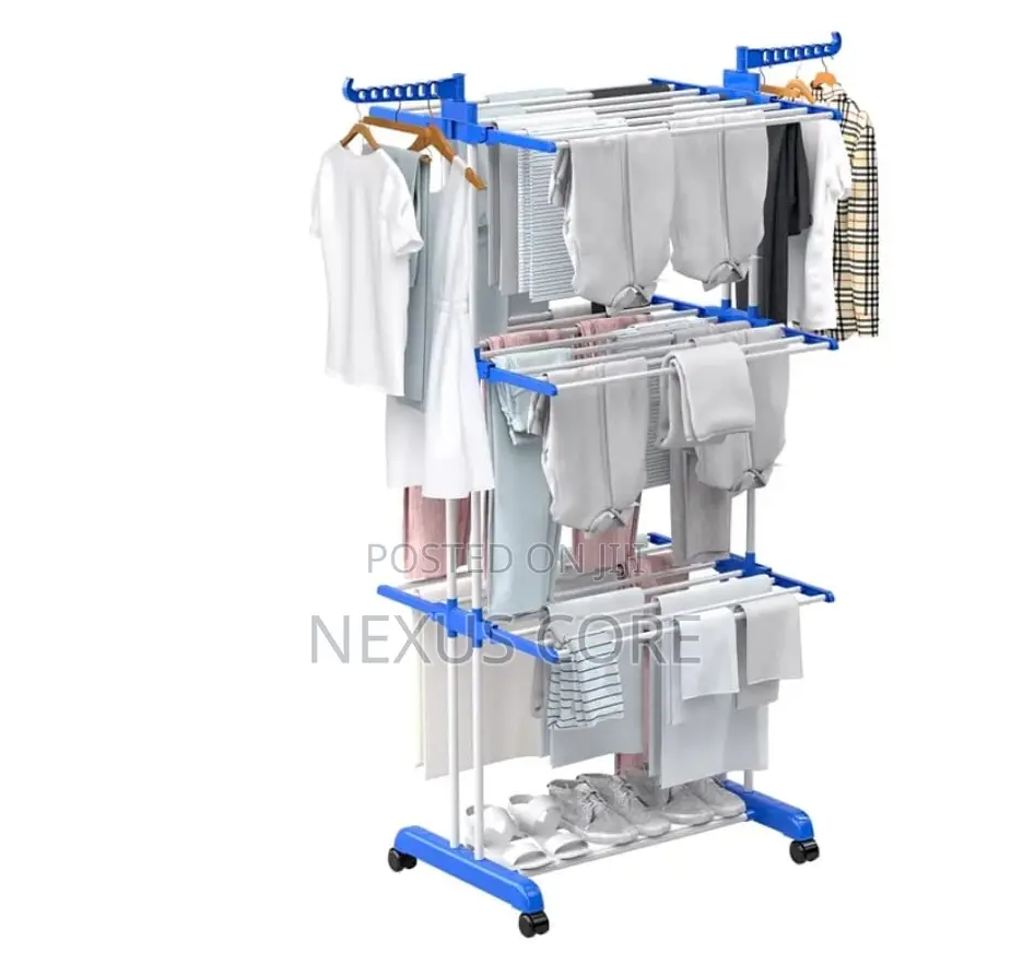 Balcony Multi 3tier Clothes Drying Rack With Shoe Rack