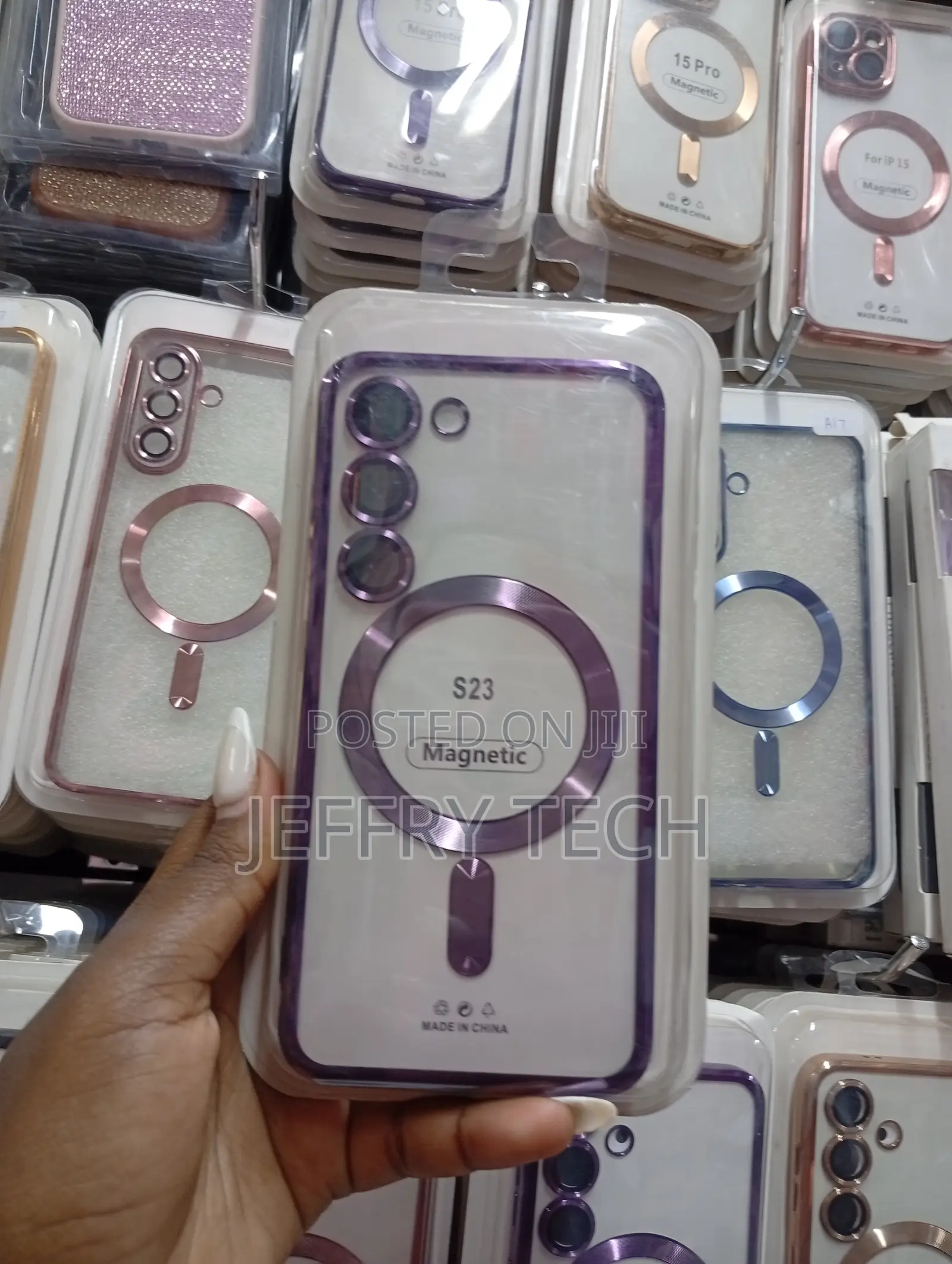 Magnetic Plating Phone Case Designed for the Samsung Galaxy S23.