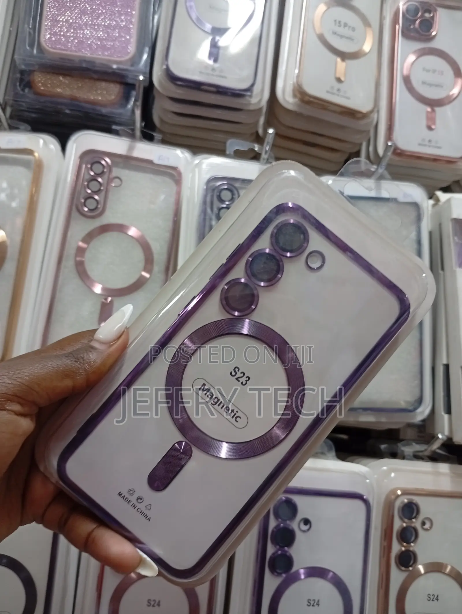Magnetic Plating Phone Case Designed for the Samsung Galaxy S23.