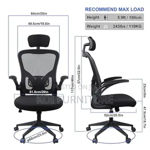 Office Chairs; High Backest Fabric Exceutive Sear With Headrest