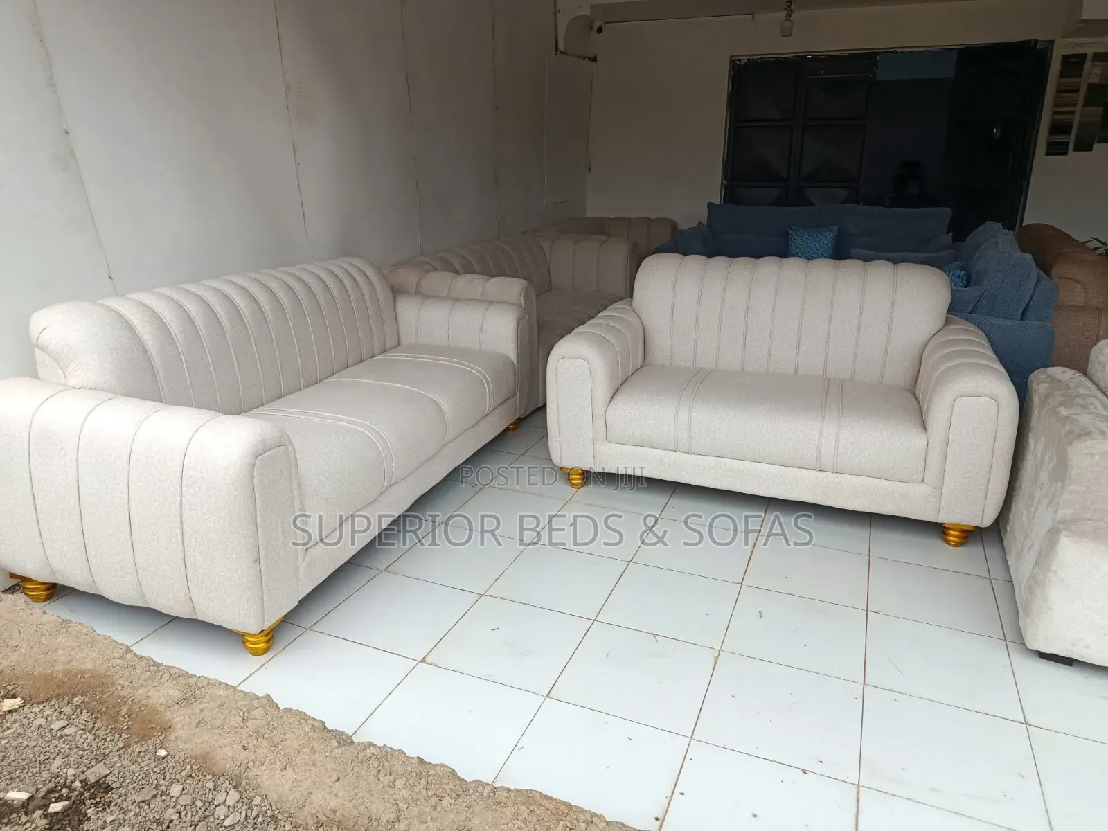 Modern Seats Cream/White/Grey/Black 3 Seater + 2 Seater