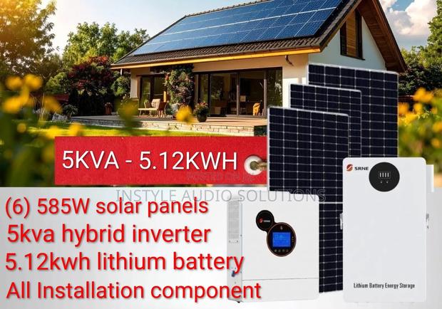 Srne 5kva Offgrid Home Full Package 5.12kwh Lithium -