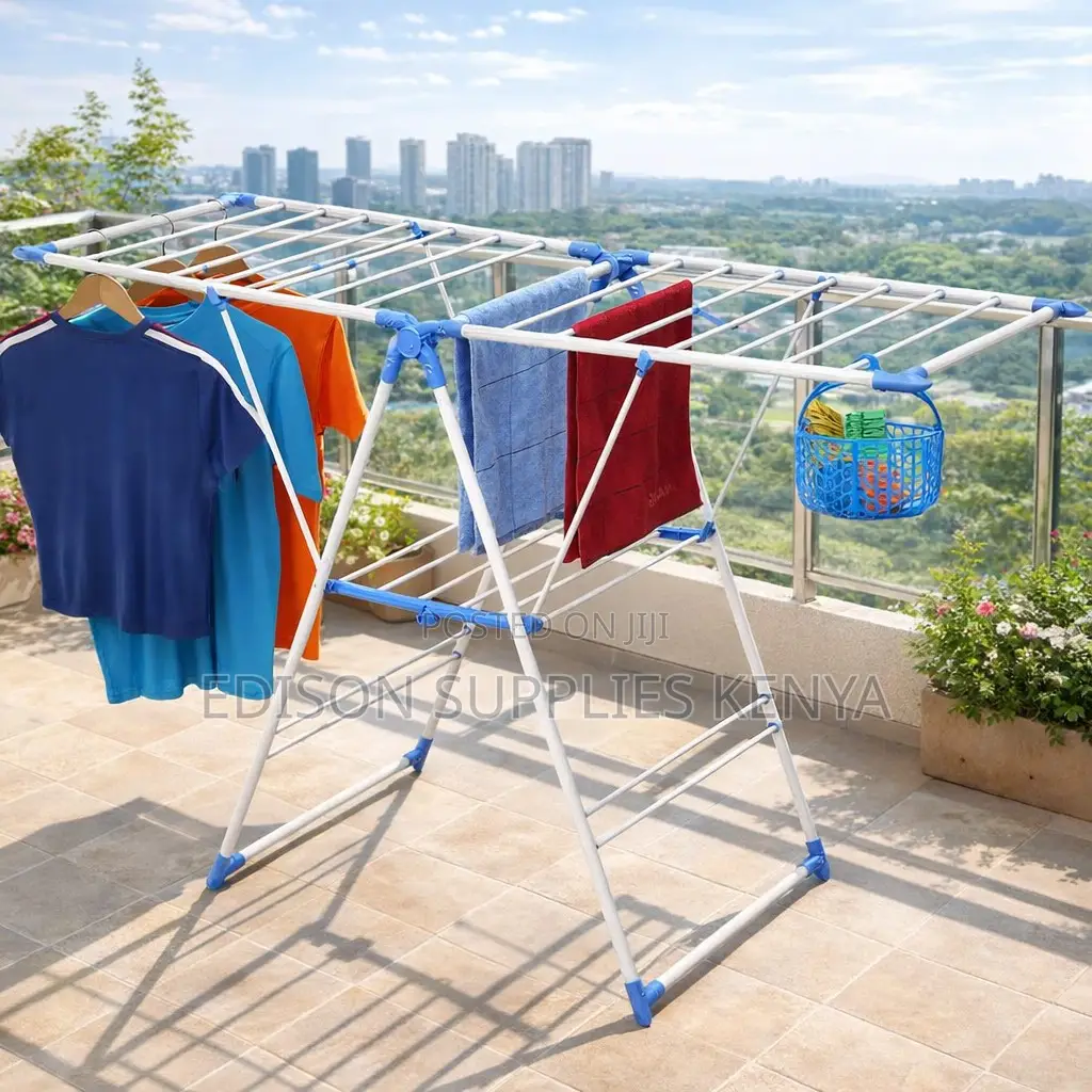 Clothes Drying Rack Foldable for Balcony and Laundry Area Space Saving