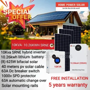 10kva Total Offgrid - 10.26kwh Lithium Battery -(8)625w Bifacial Solar