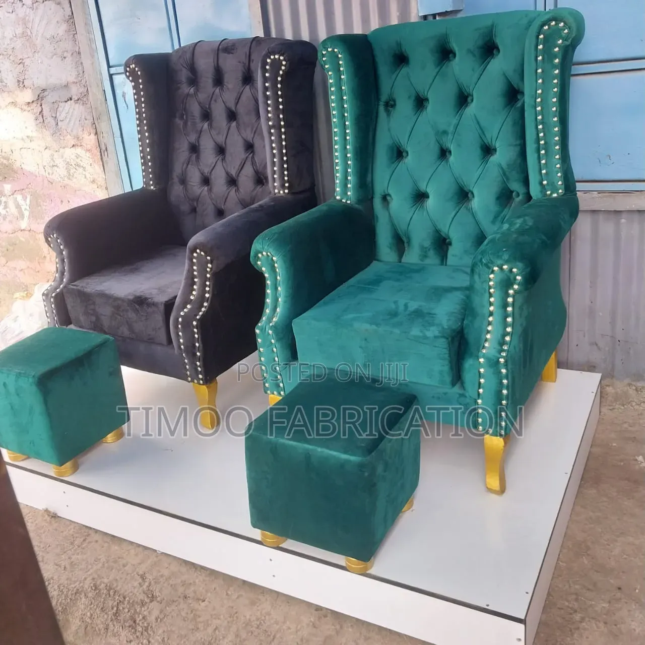 King Seats With Platform Black And Green