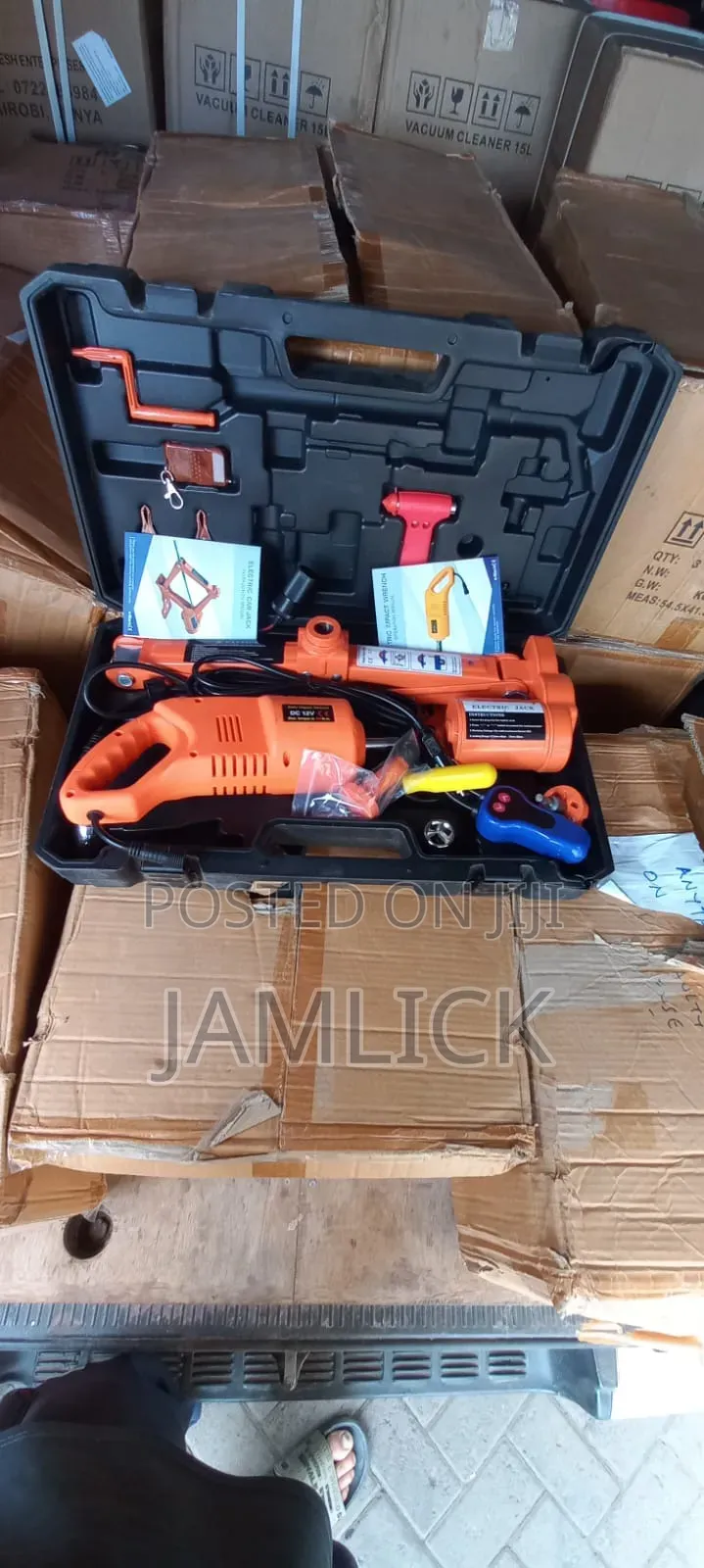 Electric Car Power Jack + Wheel Spanner Kit Heavy Duty 12v –Jm