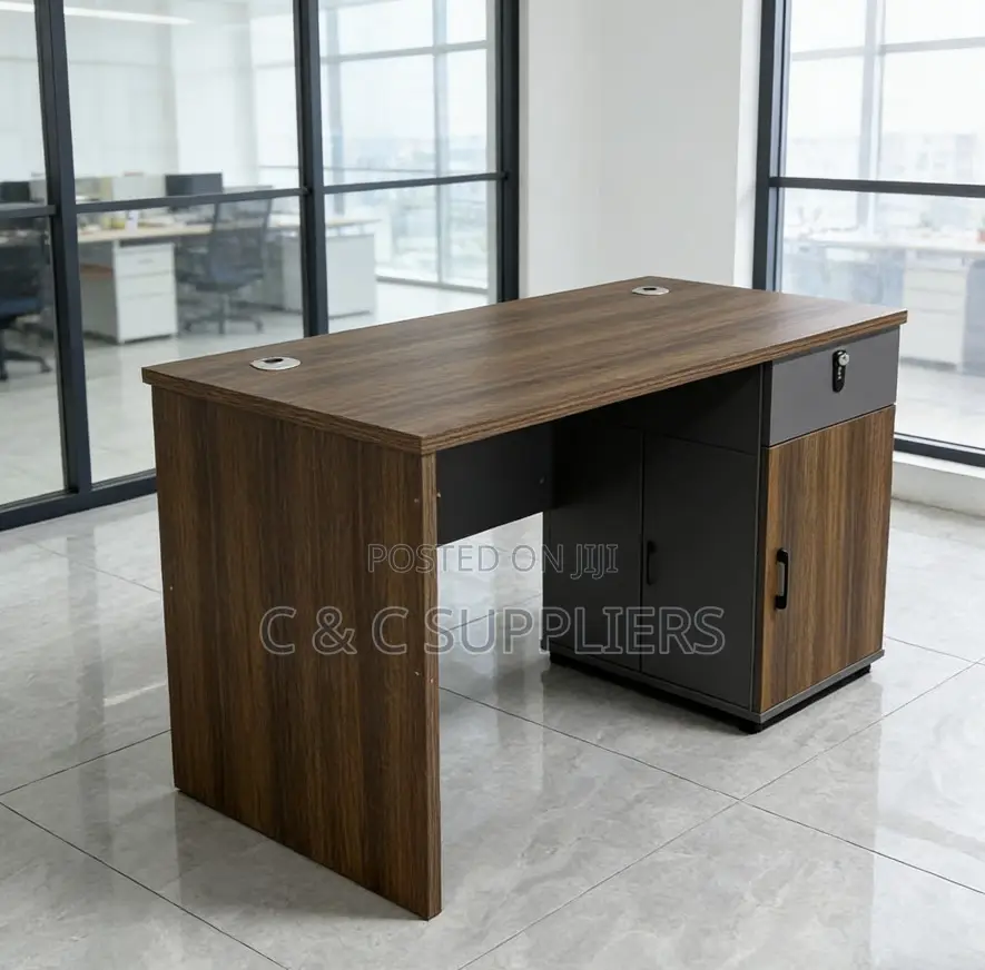Office Desks; Executive Standing Computer Desk With Storage - 120cm