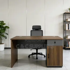 Office Desks; Executive Standing Computer Desk With Storage - 120cm