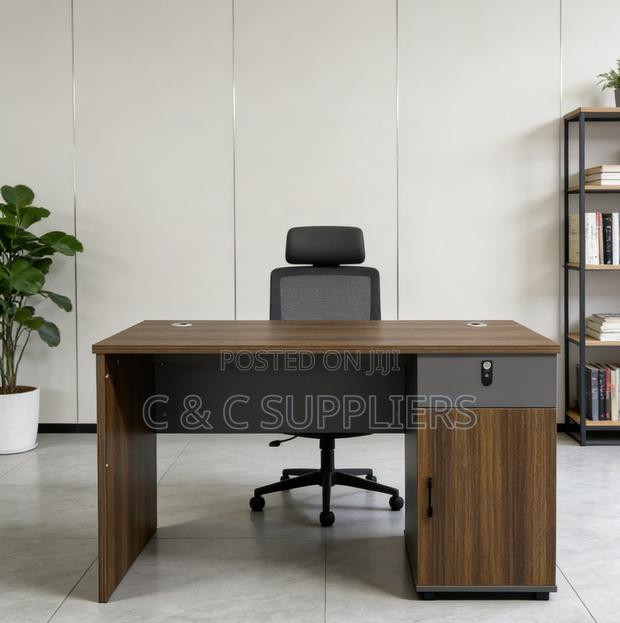 Office Desks; Executive Standing Computer Desk With Storage - 120cm - thumbnail 2