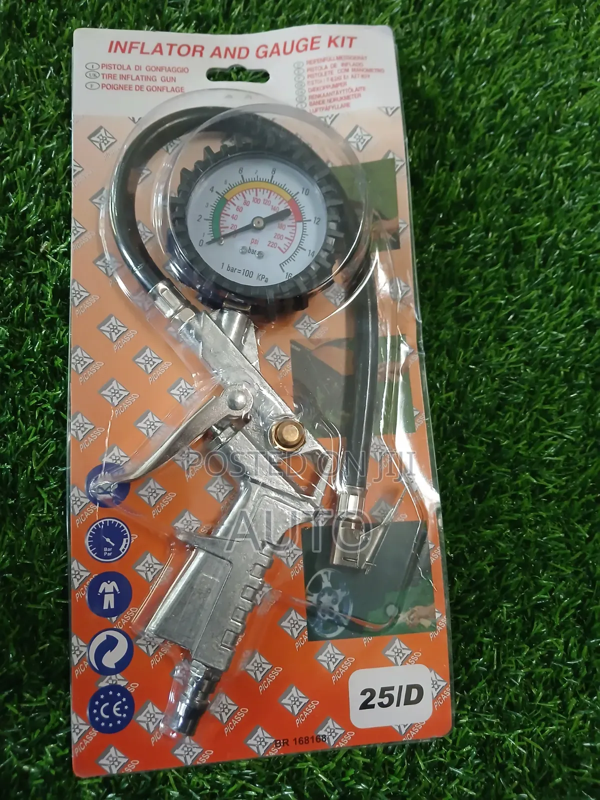 Tire Inflator Gun With Pressure Gauge – Air Compressor Tool Kit 25/D