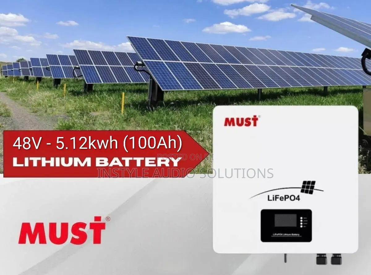Must 5.12kwh - 48v (100ah)Lithium Ion Lifepo4 Solar Battery 6000 Cycle