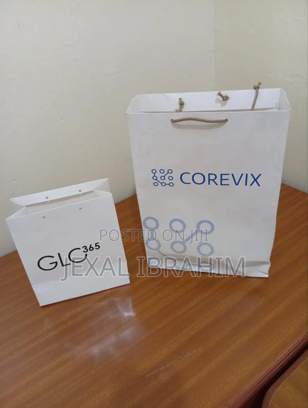 Glossy White Printed Bags - main view