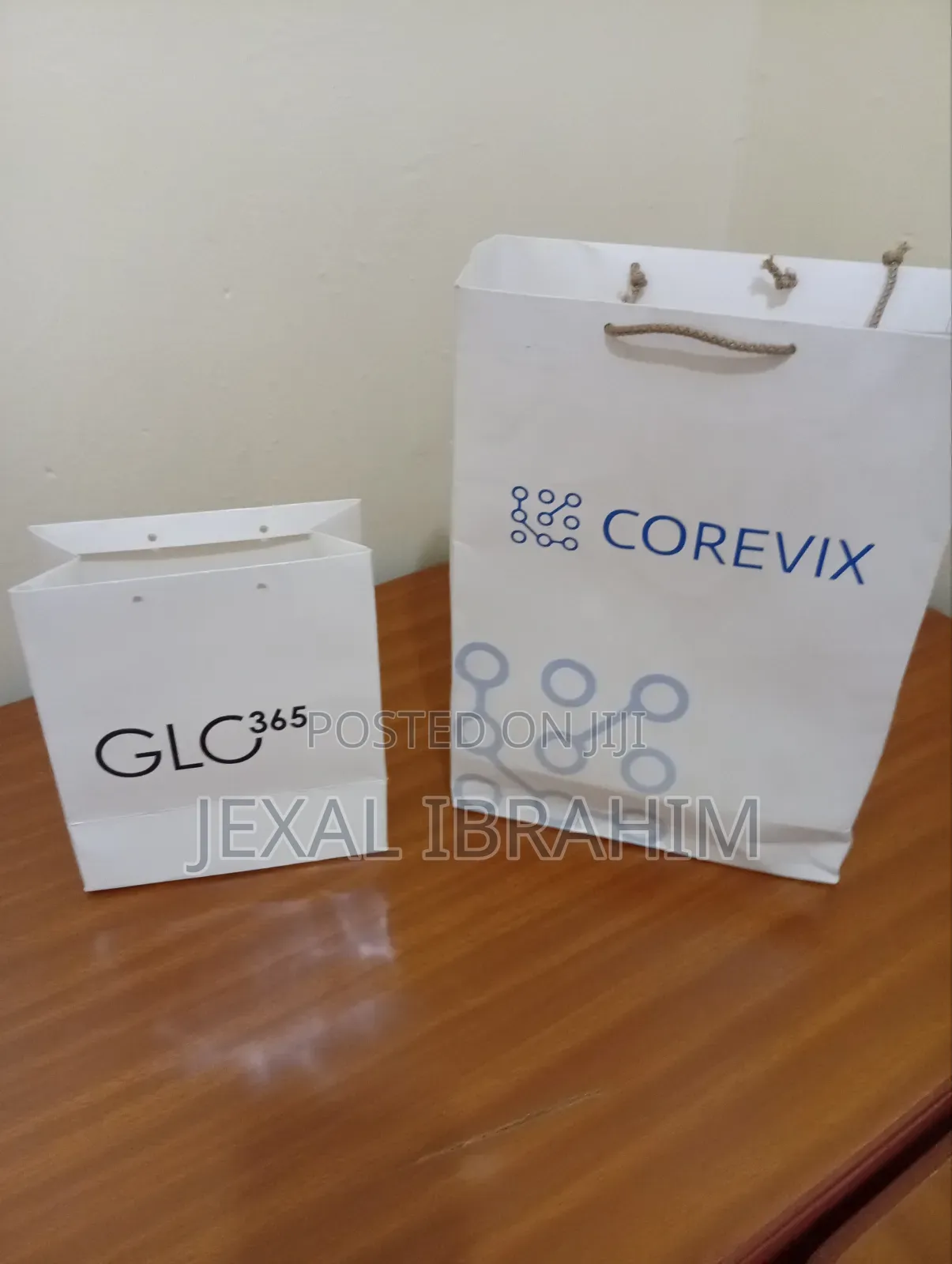 Glossy White Printed Bags