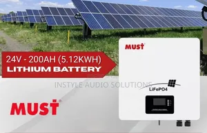 Must 5.12kwh - 24v (200ah)Lithium Ion Lifepo4 Solar Battery 6000 Cycle