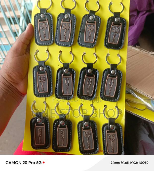 Quality Leather With Stainless Steel Branded Key Chains
