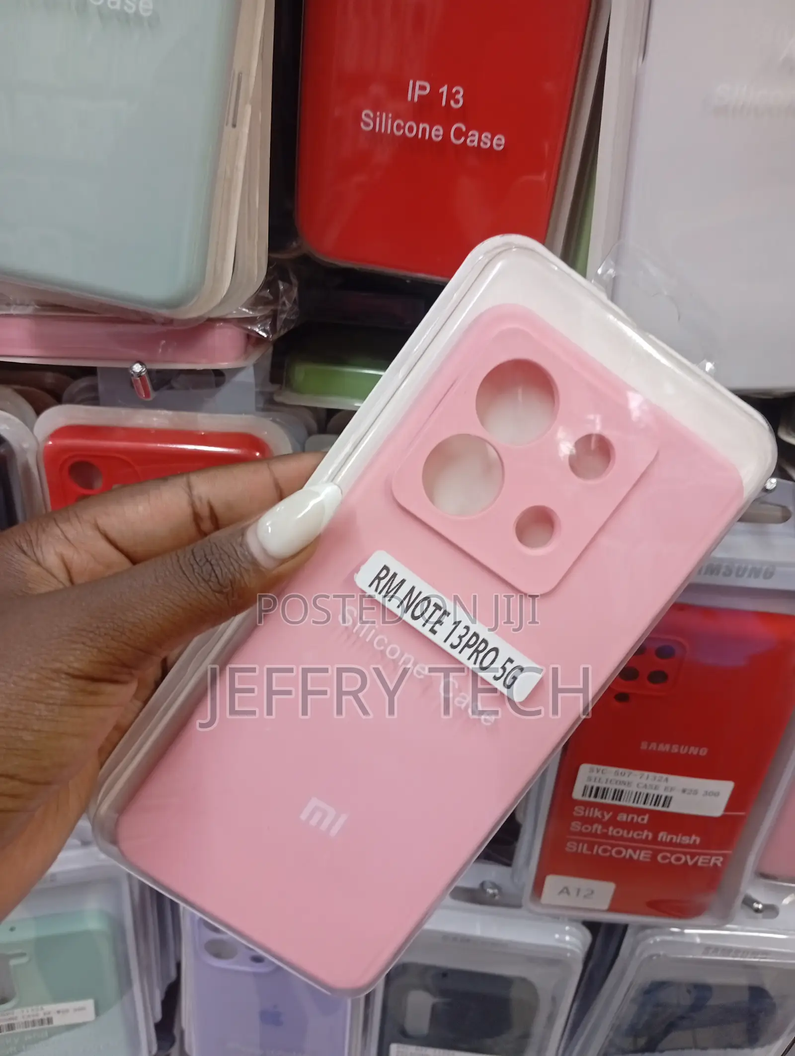 Pink Silicone Phone Case Designed for Xiaomi Redmi Note 13 Pro 5g.